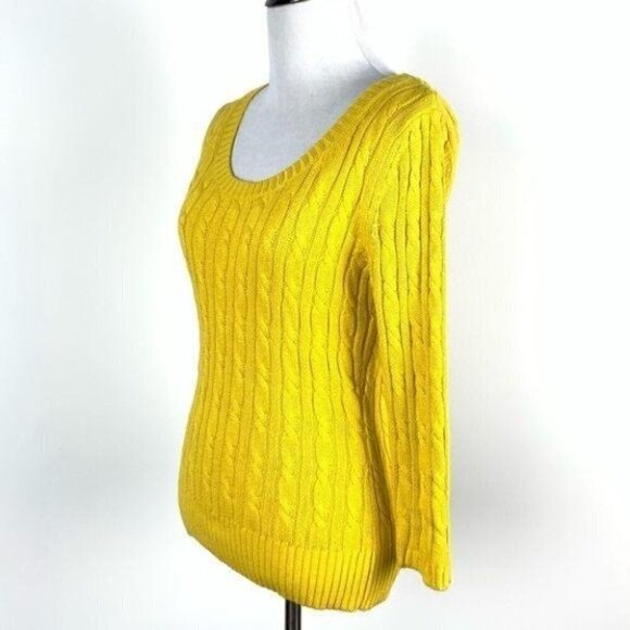 Ann Taylor loft sweater XS Yellow 8% rabbit hair - Picture 6 of 10